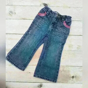 Old Navy Baby Girls Denim Blue Jeans Distressed Size 18-24 Months